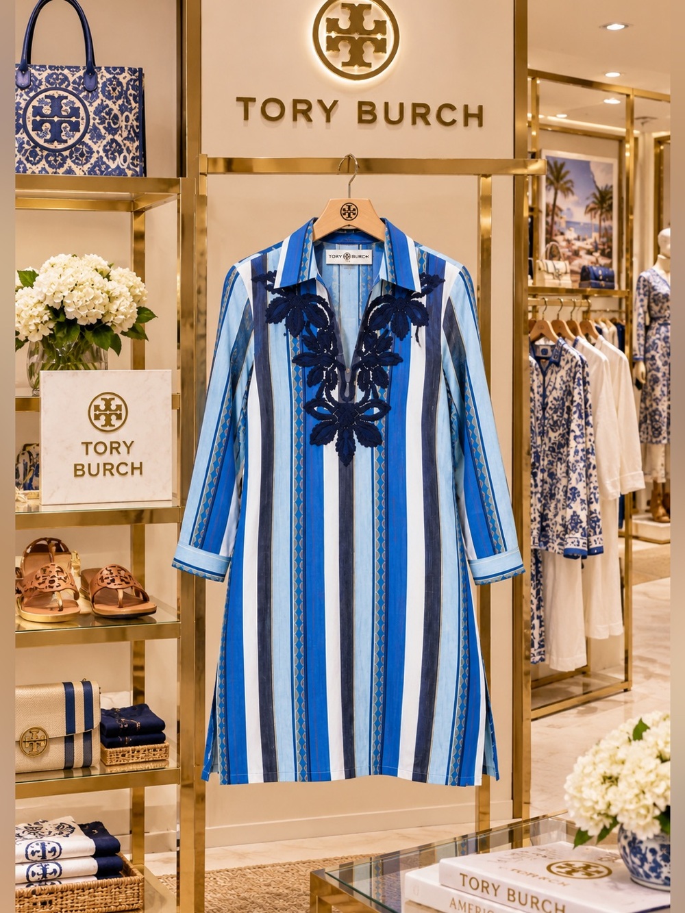 Tory Burch Multicolored Embroidered Tunic Dress 4
